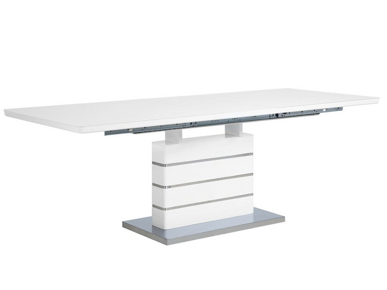 Stół do jadalni rozkładany BELIANI Hamler, biało-srebrny, 220x90x78 cm