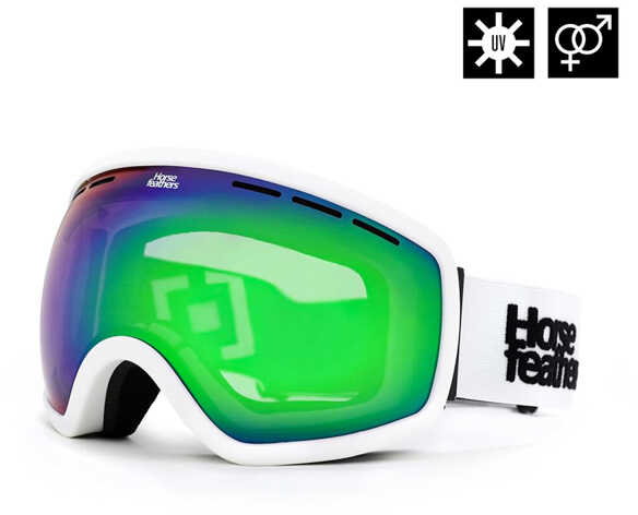 Horsefeathers KNOX white/mirror green męskie okulary snowboardowe