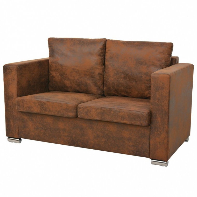 Sofa 2-osobowa, 137 x 73 x 82 cm, sztuczny zamsz kod: V-244702