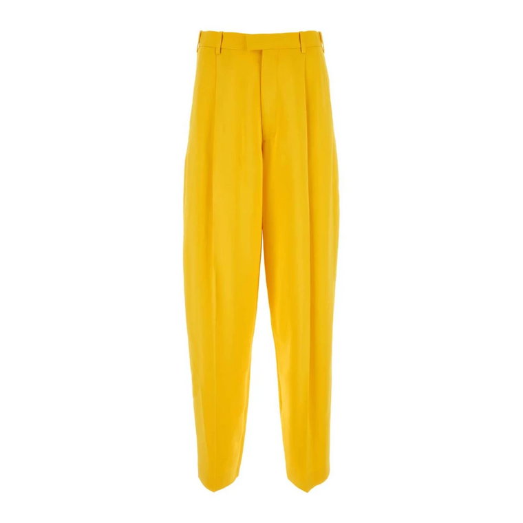Żółte szerokie spodnie Marni