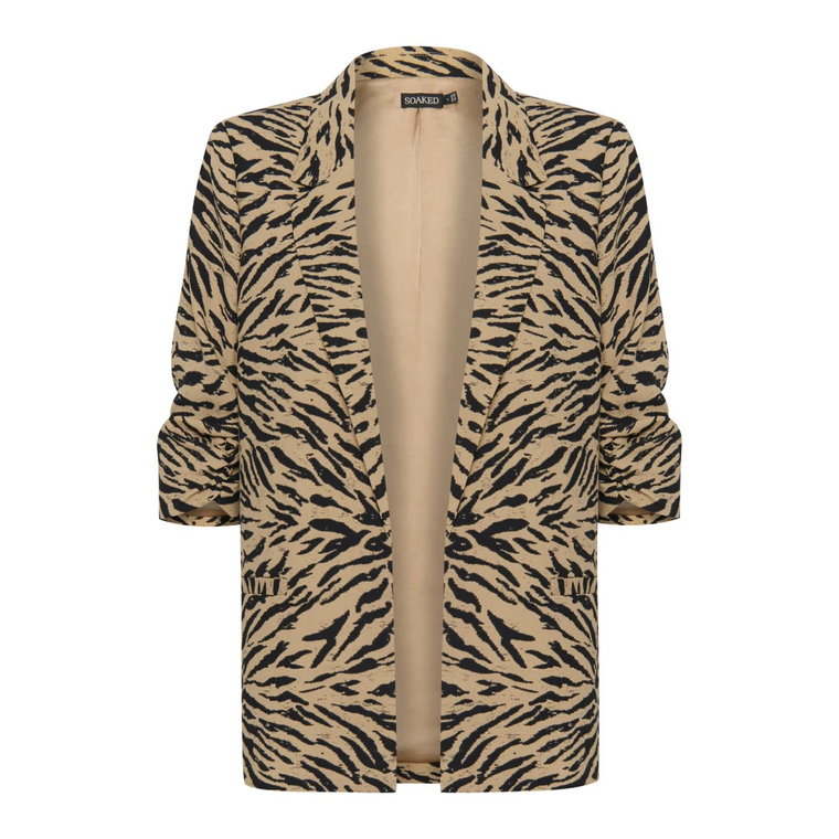 Allover Printed Blazer Kelp Animal Soaked in Luxury