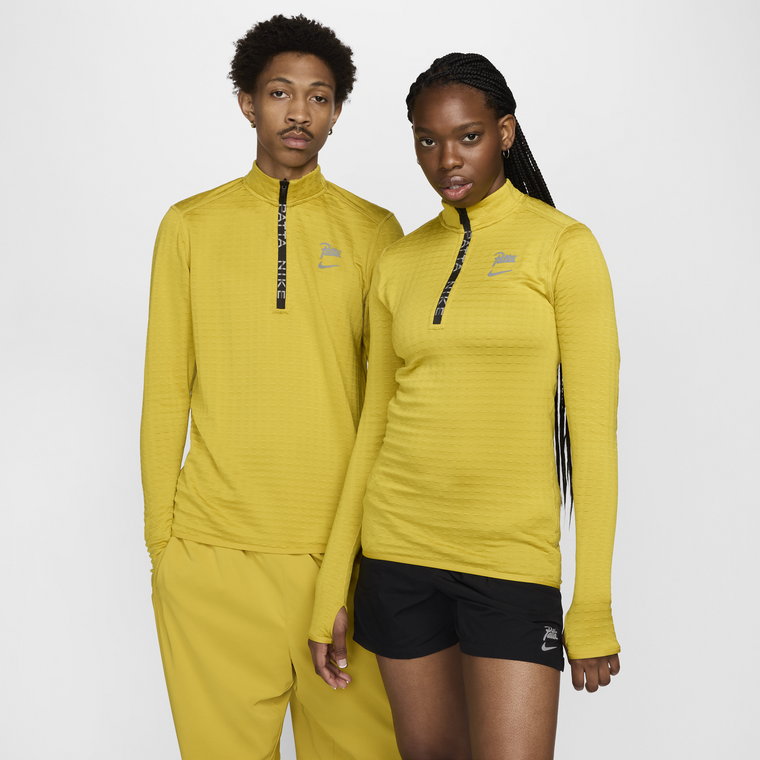 Koszulka z długim rękawem i zamkiem 1/2 Nike x Patta Running Team - Żółty