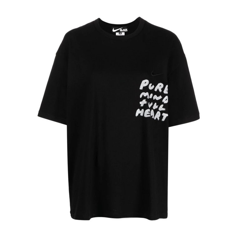 Czarna bawełniana koszulka Nike z logo Swoosh Comme des Garçons