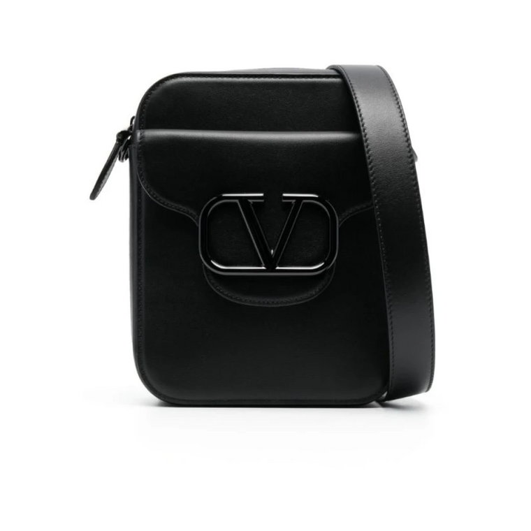 VLogo Plaque Messenger Bag - Czarny Valentino Garavani