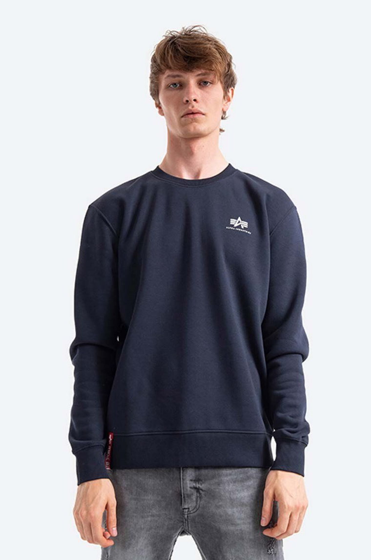 Alpha Industries bluza męska kolor granatowy gładka 188307.07-GRANATOWY