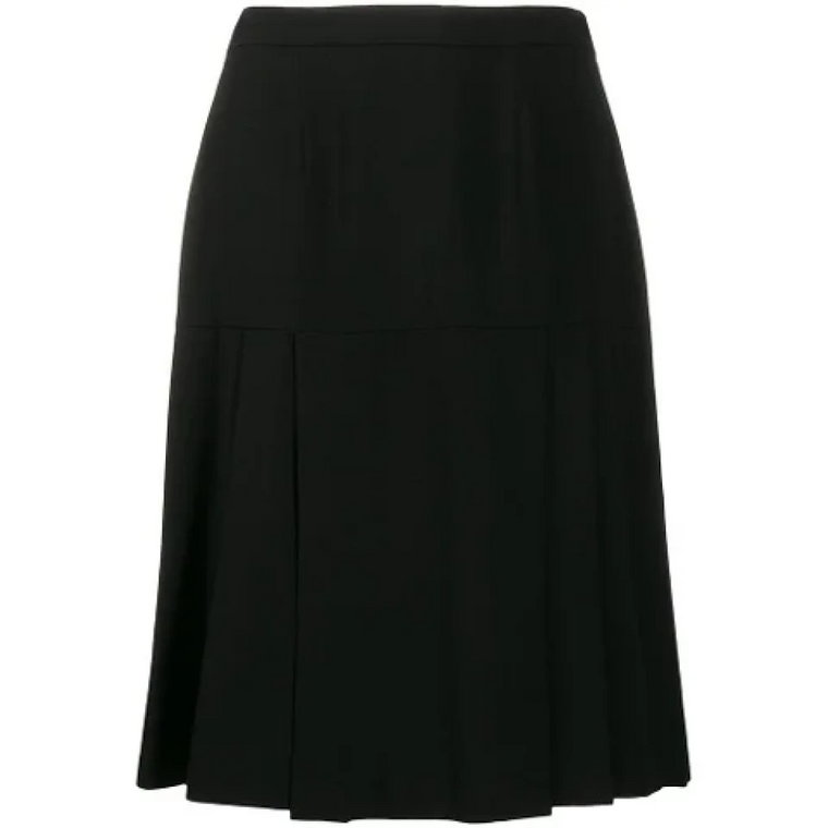 Używana Czarna Spódnica Lana z Wełny Chanel Vintage