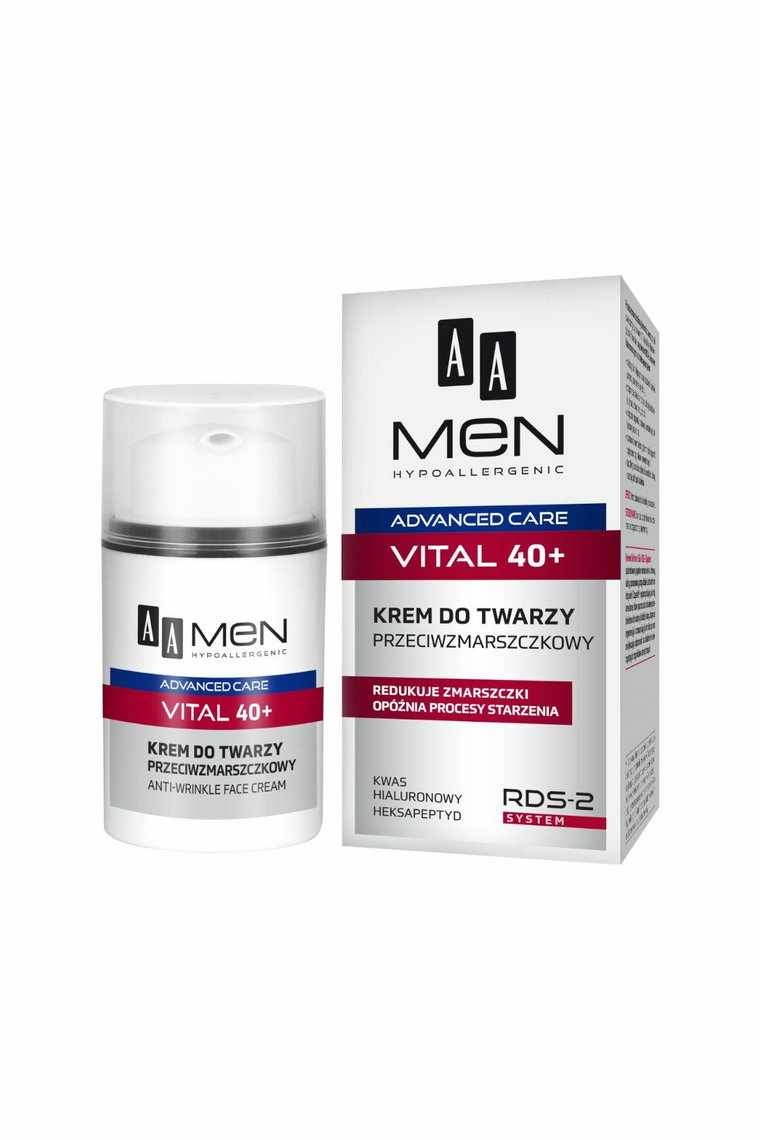 AA Men Advanced Care Vital 40+ Krem do twarzy przeciwzmarszczkowy 50 ml