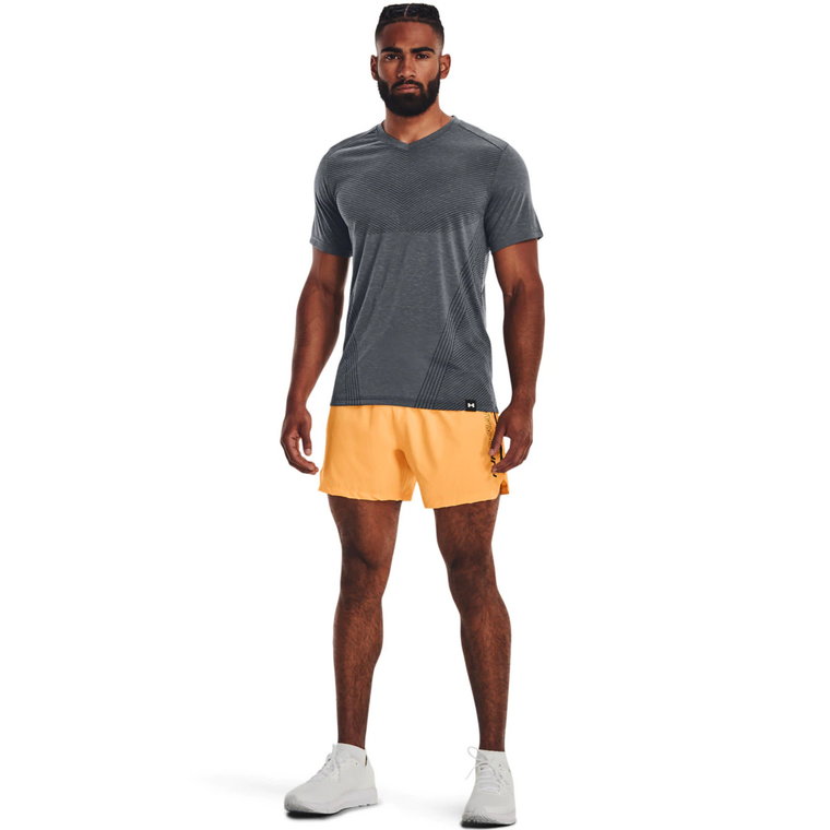 Męskie spodenki do biegania Under Armour UA SPEEDPOCKET 5'' SHORT - pomarańczowe