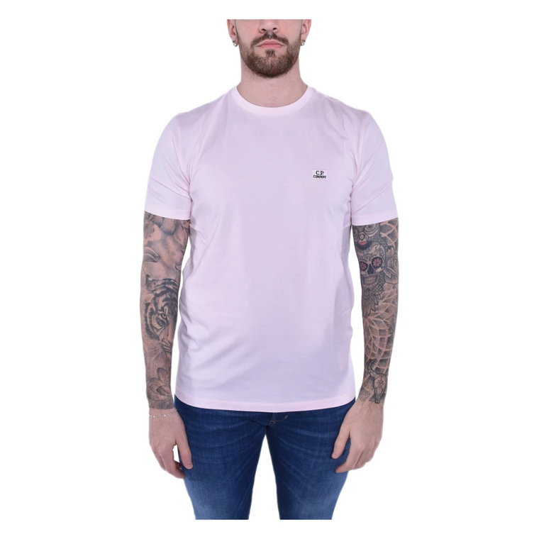 Niebiański Różowy T-shirt z logo Ss24 C.p. Company