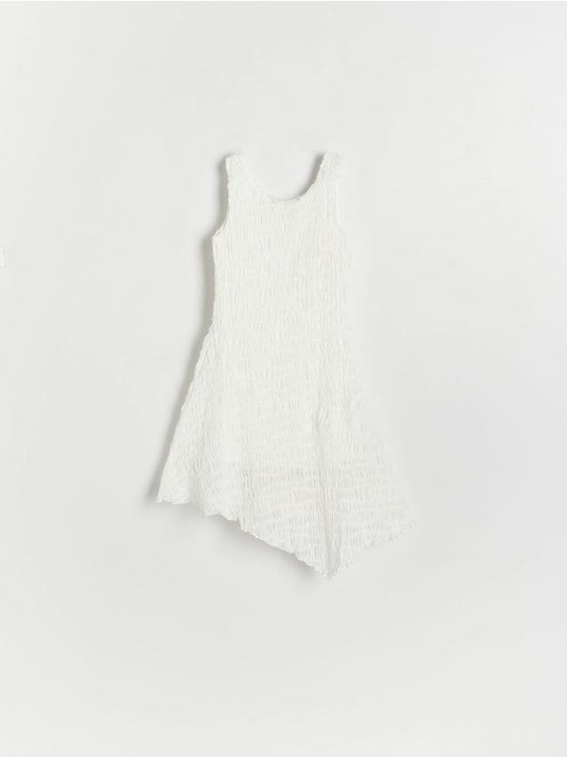 Reserved - Sukienka z asymetrycznym dołem - biały