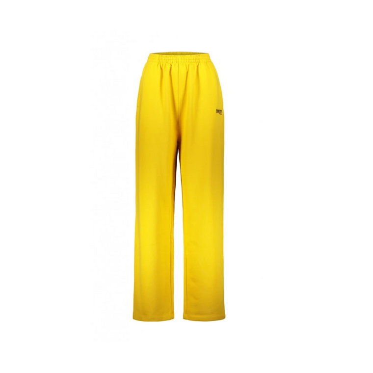 Żółte Spodnie do Joggingu z Logo Balenciaga