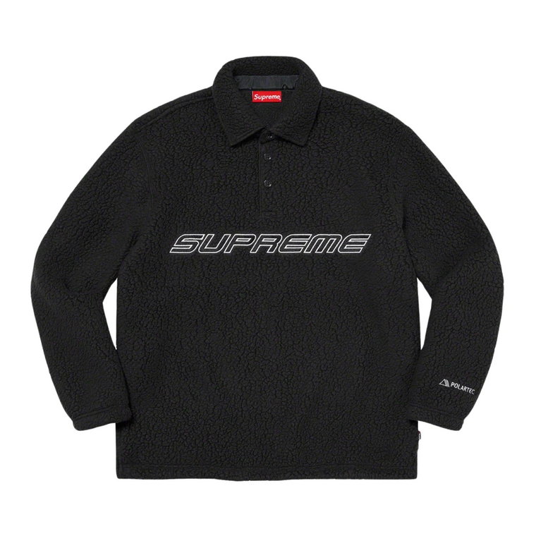 Limitowana edycja Shearling Polo Czarny Supreme