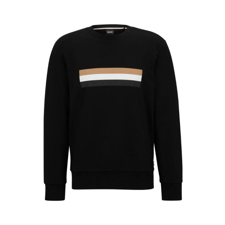 Czarny Sweter z Nadrukiem Logo Hugo Boss