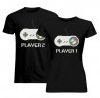 Komplet dla pary - Player 1 (męska) Player 2 (damska) wersja 1 - koszulki z nadrukiem