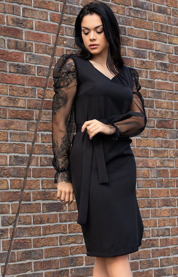 Ereve Black D08 sukienka, Kolor czarny, Rozmiar XL, Merribel