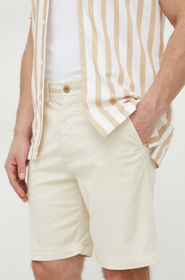 Pepe Jeans szorty REGULAR CHINO SHORT męskie kolor beżowy PM801092