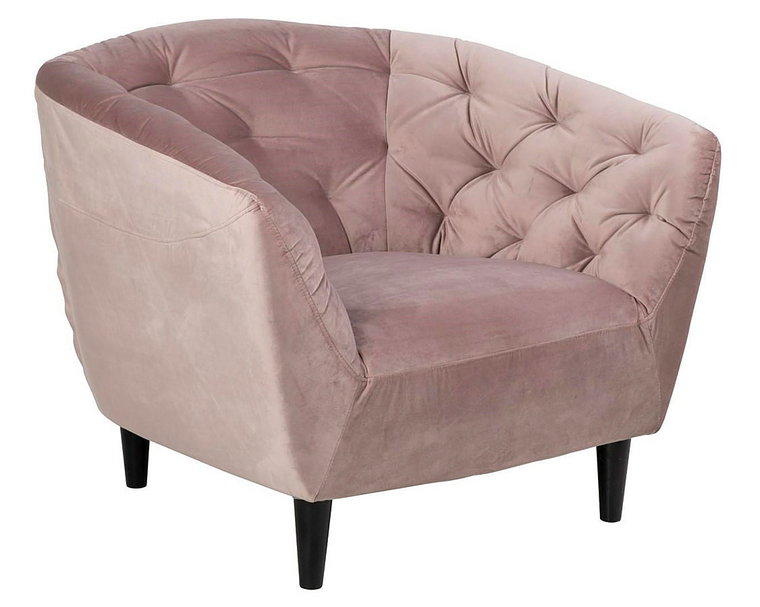 Welwetowy fotel kubełkowy różowy - Belmo