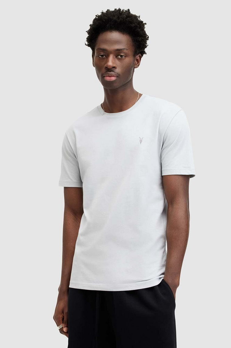 AllSaints t-shirt bawełniany BRACE SS CREW męski kolor szary gładki MD131G