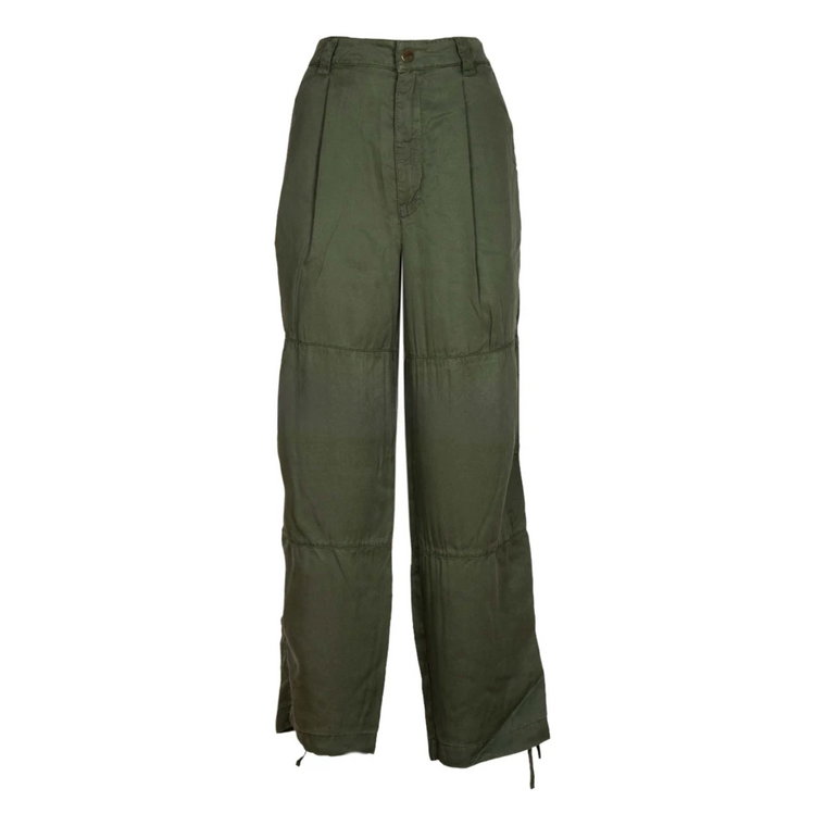Zielone Spodnie Mirage z Poziomymi Szwami Iblues