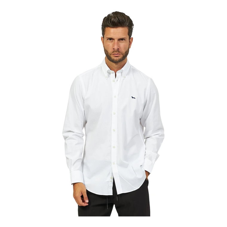 Męska Klasyczna Biała Koszula z Ikonicznym Jamnikiem Harmont & Blaine
