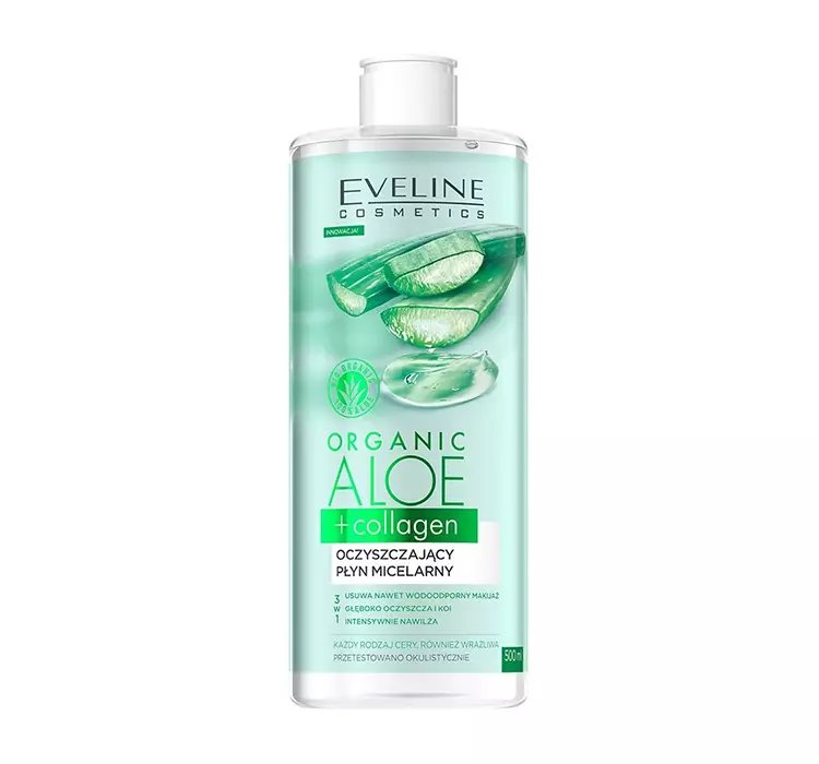 EVELINE ORGANIC ALOE + COLLAGEN OCZYSZCZAJĄCY PŁYN MICELARNY 500ML