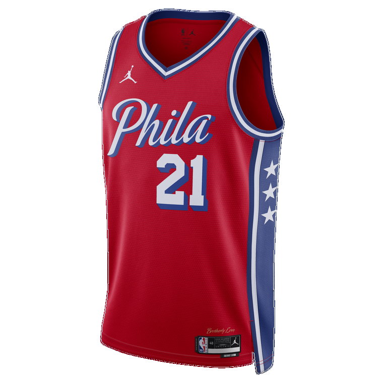 Koszulka męska Jordan Dri-FIT NBA Swingman Philadelphia 76ers Statement Edition - Czerwony