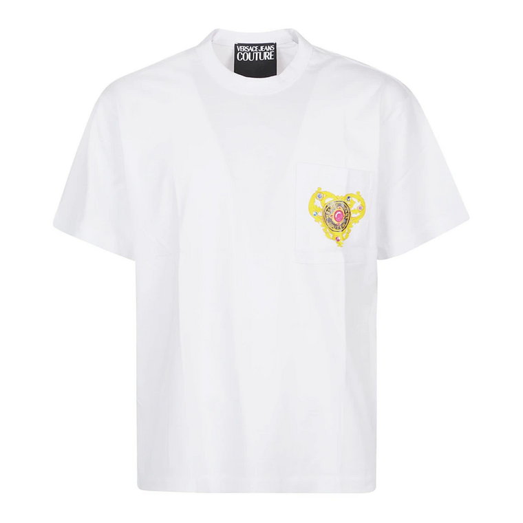 Biała Heart Couture T-Shirt Versace Jeans Couture