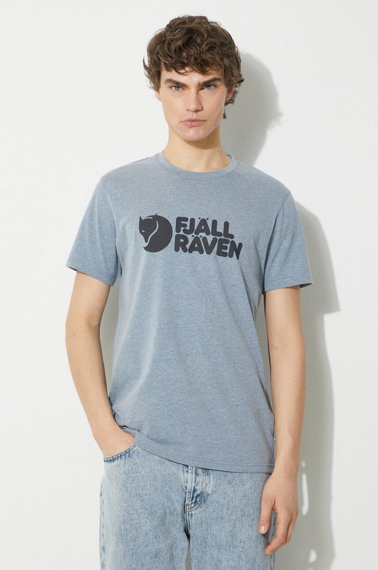 Fjallraven t-shirt Fjällräven Logo T-shirt M męski kolor niebieski z nadrukiem F87310.520.999