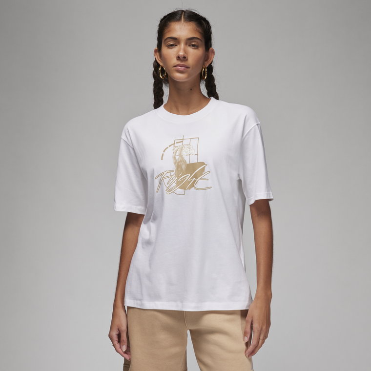 Damski T-shirt z nadrukiem Jordan - Biel