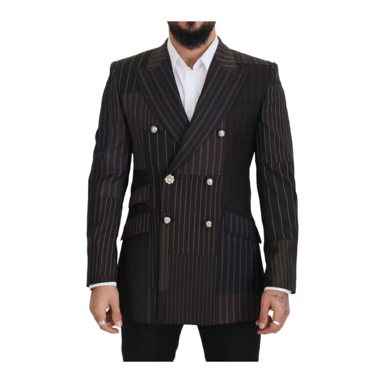 Wielokolorowy Patchwork Paski Sicilia Blazer Dolce & Gabbana