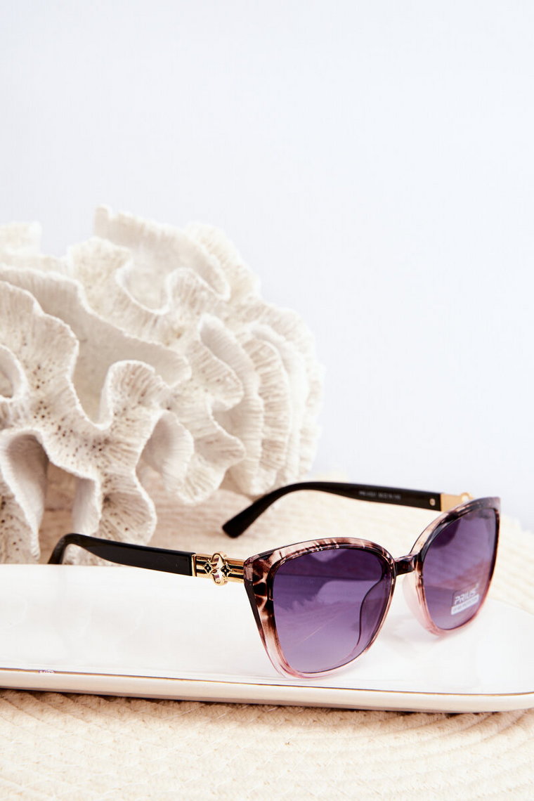 Okulary Przeciwsłoneczne Damskie UV400 Brązowo-Różowe