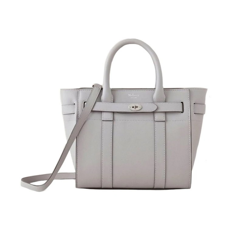 Small Zipped Bayswater, Pale Grey Mulberry