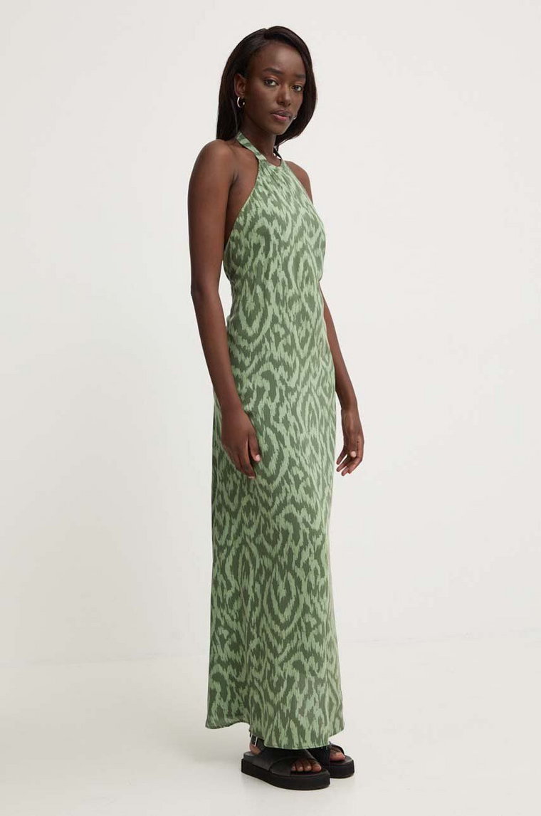 Answear Lab sukienka kolor zielony maxi rozkloszowana