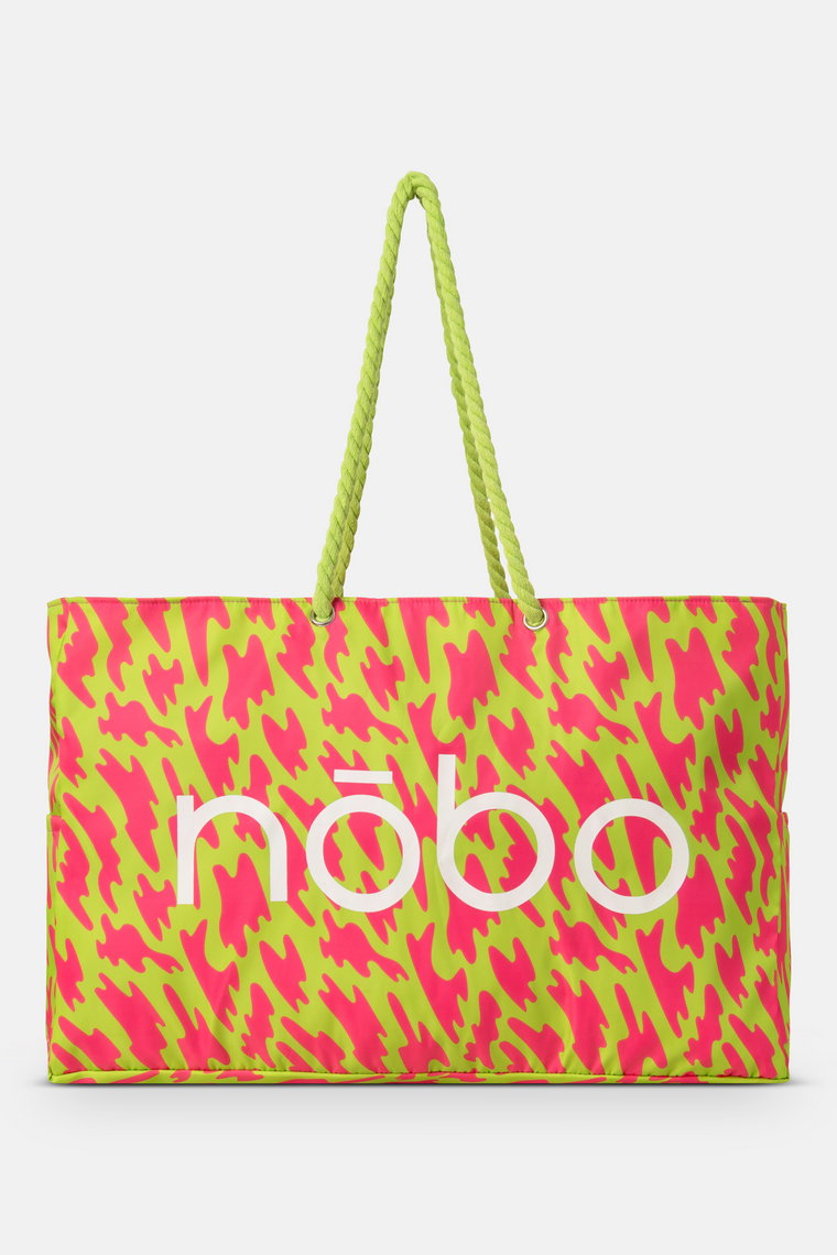 Maxi torba plażowa NOBO z printem limonkowa