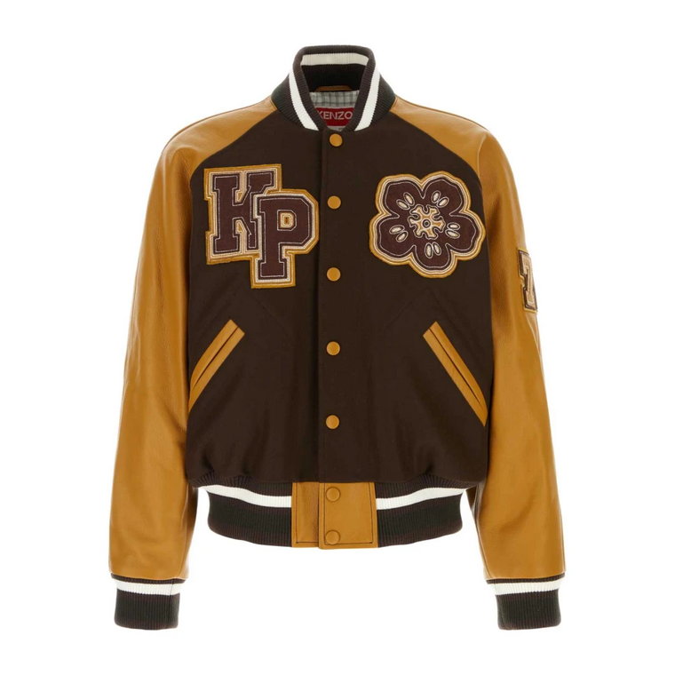 Kurtka Boke Flower Varsity Brązowa Pomarańczowa Kenzo