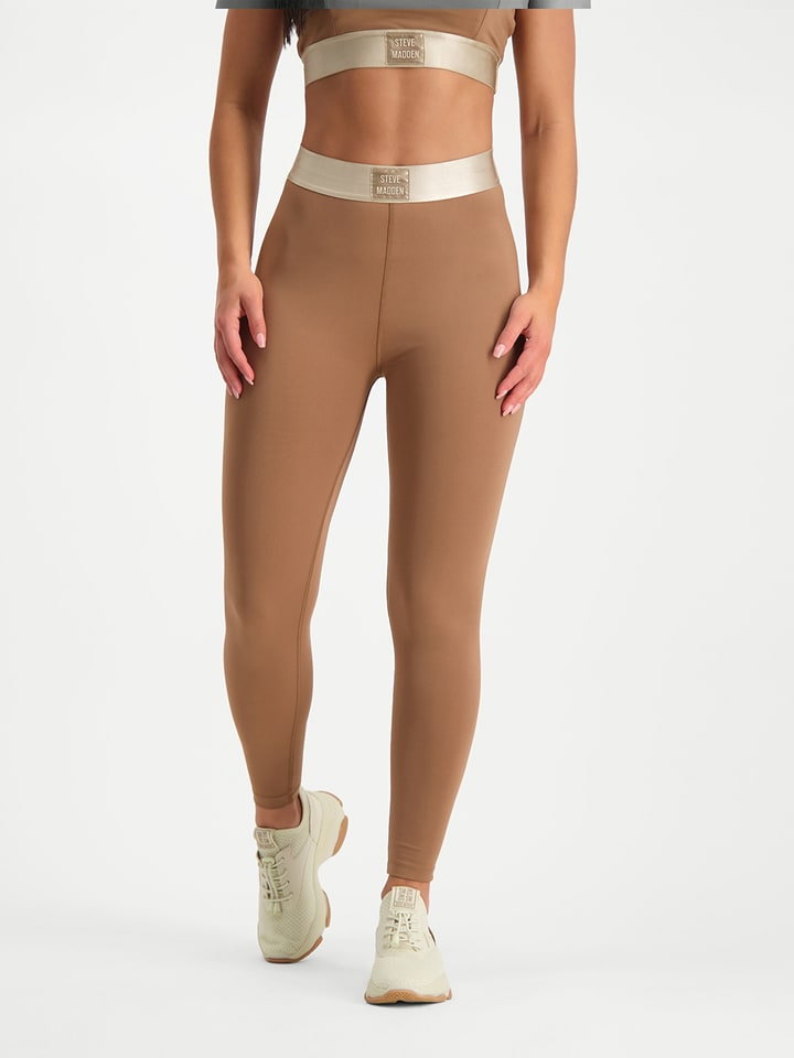 Steve Madden Legginsy sportowe "Islip" w kolorze jasnobrązowym