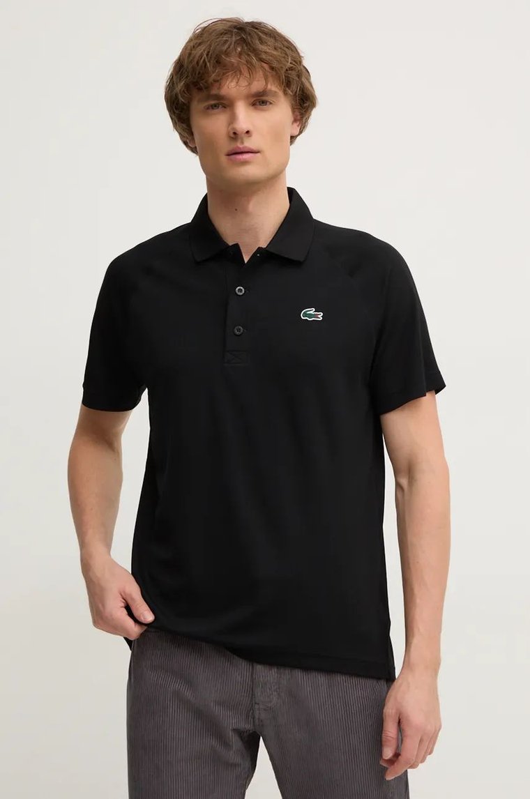 Lacoste polo męski kolor czarny gładki DH3201