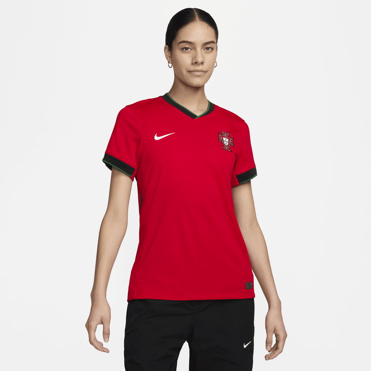 Damska koszulka piłkarska Nike Dri-FIT Portugalia (drużyna męska) Stadium 2024/25 (wersja domowa)  replika - Czerwony