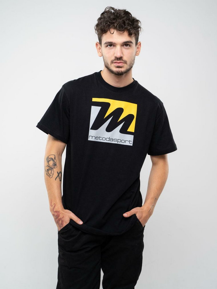 Koszulka Z Krótkim Rękawem Metoda Sport Box Logo Czarno Żółta