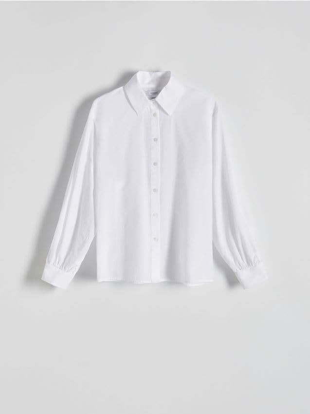 Reserved - Koszula z bawełny - biały