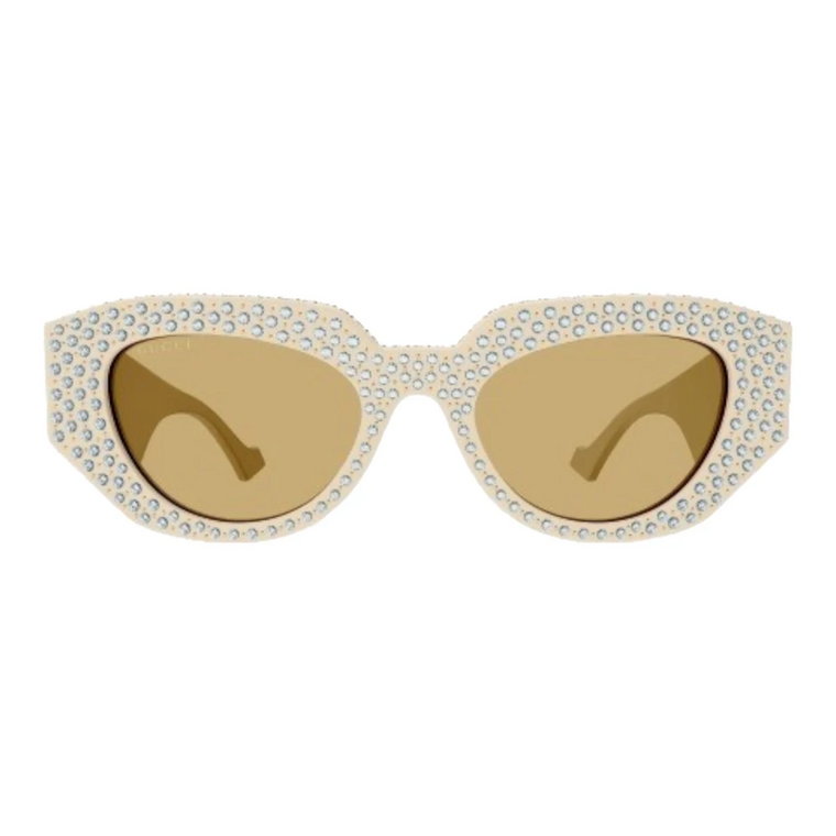 Ivory Brown Cat-Eye Okulary przeciwsłoneczne Gucci