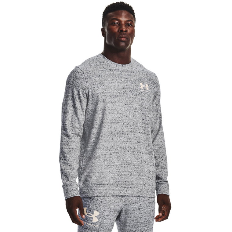 Męska bluza dresowa nierozpinana UNDER ARMOUR UA RIVAL TERRY LC CREW - szara