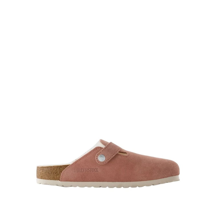 Shearling Mules - Wełna - Różowa Glinka Birkenstock