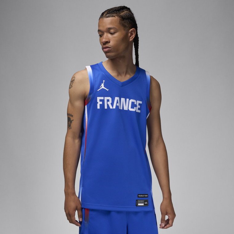 Męska koszulka do koszykówki Jordan Nike Francja Limited (wersja wyjazdowa) - Niebieski