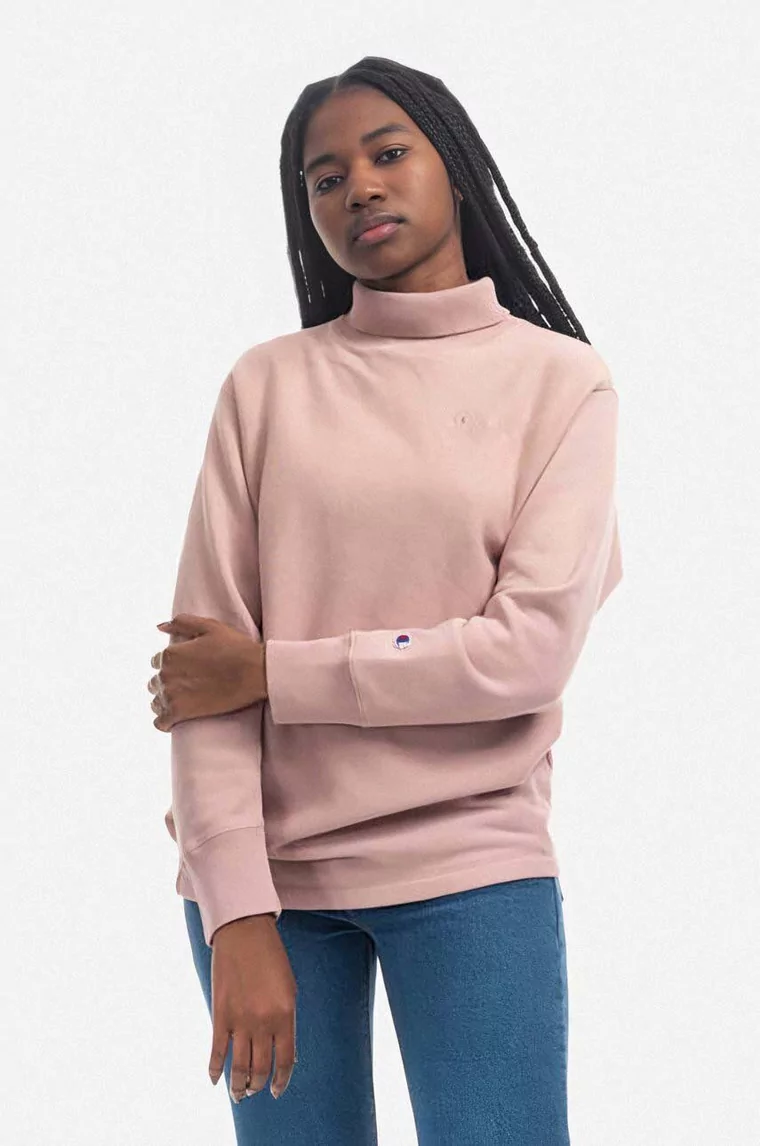 Champion bluza damska kolor różowy gładka 113369-PS007