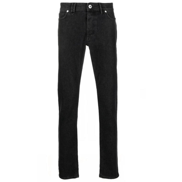 Czarne Slim-Leg Mid-Rise Jeans Brioni