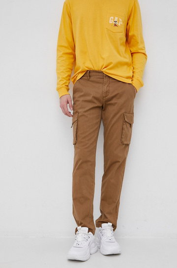 Sisley Spodnie męskie kolor brązowy proste