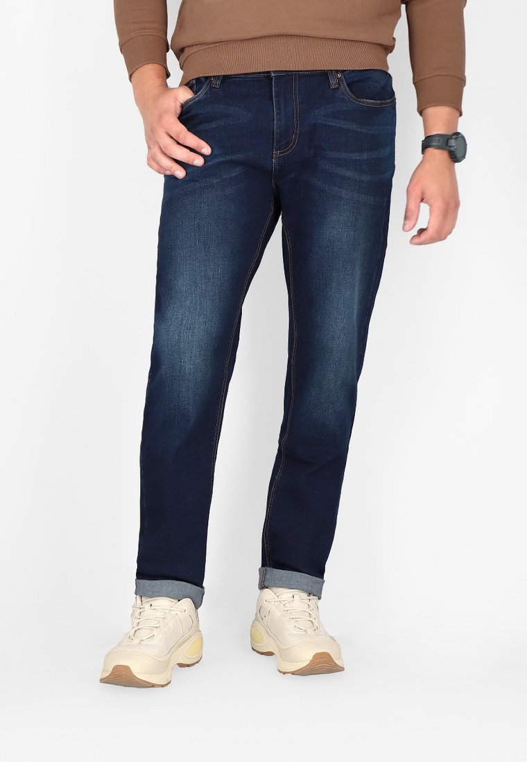 Niebieskie jeansy męskie regularny krój D-JERRY 37
