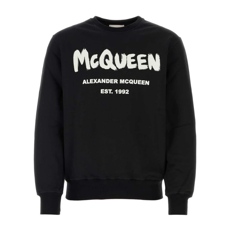 Czarny bawełniany sweter - Klasyczny styl Alexander McQueen