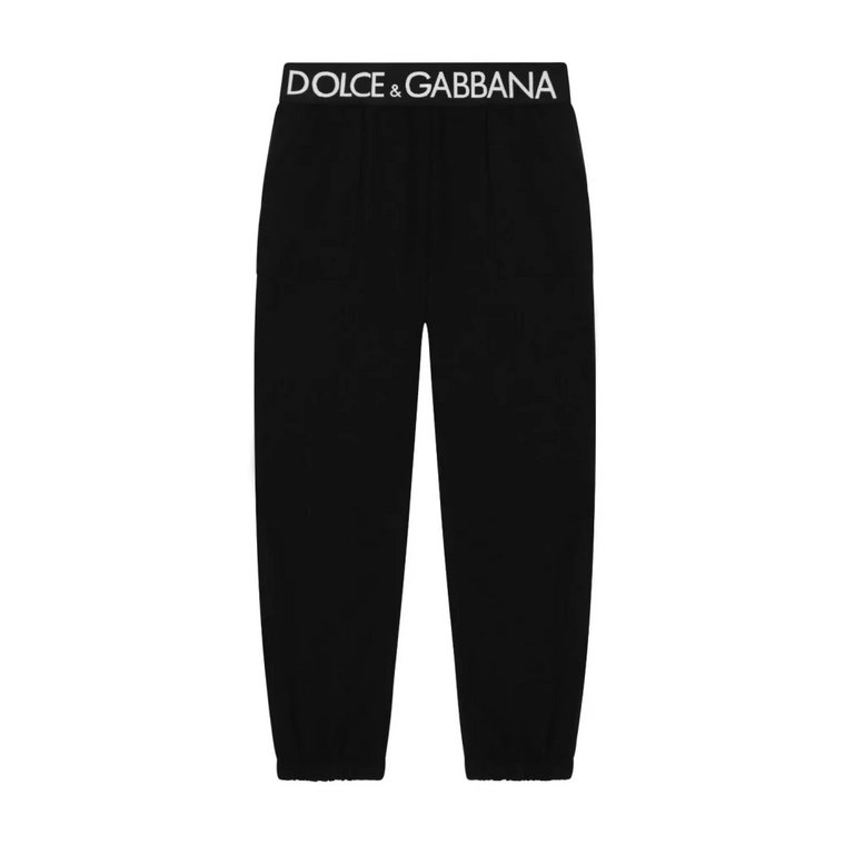 Stylowe Czarne Bawełniane Spodnie Dolce & Gabbana